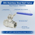 4 Pack Ball Valves 304 Stainless Steel 3 4  Npt Female Full Port Ball Valve