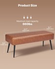 Uimoso Pu Leather Bedroom Bench With Metal Legs Shoe Bench For Entryway Brown