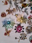 Huge Lot Of Small Vintage Windchimes   Ornaments Butterflies Birds Flowers Gems