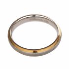 Titanium Wedding Ring 18k Gold Plated Edges Comfort Fit Band 4mm