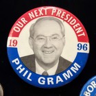 Phil Gramm  1996 Mondale  84 Anderson For President Vintage Pinback Pins