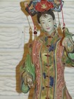 Chinese Porcelain Figurine Wucai Woman With Bird Vintage Signed Exquisite Detail