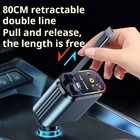 Usb C Car Charger Retractable Dual Type C Fast Charge Starry Light For Iphone