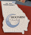 Rare Rabun Georgia Moonrise Distillery Tin Sign Shaped Like The State Of Georgia