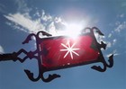 Weathervane Ruby Red Glass Tail Lightning Rod No Ball Arrow Pointer Vintage J 