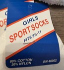 Vintage 1980s Cuffed Terry Socks 12 Pair White Sports Anklets Girls Size 8 5-11