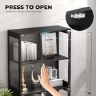 Display Cabinet With Glass Doors 4-tier Curio Cabinet With 3 Color Lights