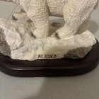 Alaska Polar Bear Statue Walking On Ice  With Wooden Base 6   x4   x4   