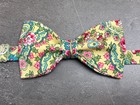 Custom Mens Yellow Floral Bow Tie Pre-tied Adjustable Handmade Bowtie