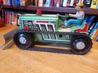 Very Nice Vintage 1940 s Marx  Green Tin Litho Wind Up  Tractor W  Scraper