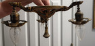 Antique Vintage 1920   s Art Deco Nouveau Victorian Cast Iron Flush Light Fixture