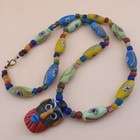 Vintage Venetian Style Face Glass Beads   Face Pendant Necklace  African Trade