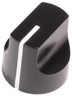Ced P-k680 Radio Dial Knob Black Small Pinched  W  Line 1 4  Shaft 2pc Set