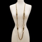 Vtg Ysl Long Necklace Box Chain Filigree Gold Tone Yves Saint Laurent Pill Beads