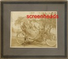 1914 Rare Cabinet Photo  motorcycle   Wicker Sidecar  Cincinnati Ohio Early 1