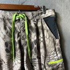 Huk Fishing Mens Kryptek Camo Board Shorts Brown Neon Green Size 36-38