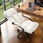 Executive Office Chair High Back With Armrest Swivel Computer Desk Chair White