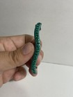 Vintage Victorian Celluloid Teal Rhinestone Hair Clip - Barrette French Lucite