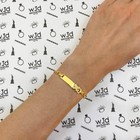 Kids 14k Yg Over Silver 4mm Figaro Butterfly Id Bar Bracelet  solid Links  6 