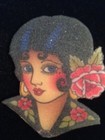New Retro vintage Look Rockabilly Rose Tattoo Wearable Art Handmade Hair Clips