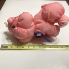 Vintage Fisher Price Pink Pig Puffalump Plush 1997 Barnyard Animal Blue Ribbon