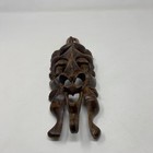 Hand Carved Wooden Tribal Mask Wall Hanging Brown Art Decor Medium Size