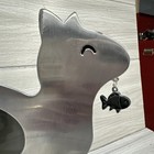 Free-standing Metal Cat Photo Frame Curved Metal Kitten Dangling Fish 12 5x11 5 