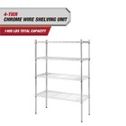 4 Tier Wire Shelf Unit  Chrome  1400 Lb  Capacity