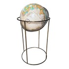 Globe 16    Vintage Brass Stand Paul Mccobb Style  Leroy M  Tolman Cartographer