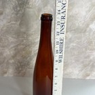 Antique Hand Blown Glass Bottle 13 7  Amber