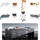 Funny Cute Cat Figurines Car Dashboard And Rearview Mirror  10 Pcs Set
