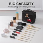 Vimanllie Travel Makeup Bag Large Cosmetic Bags 8 7 x6 3 x4 7   3c-black 2pcs