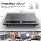 24  Electric Cooktop 4000w Induction Stove Top Plug-in 2 Burners Cooker Top 110v