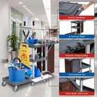 Commercial Traditional Janitorial 3-shelf Cleaning Cart  Janitorial Carts On    