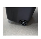 Hyper Tough 32 Gallon Wheeled Heavy Duty Plastic Garbage Can  Attached Lid  Blac
