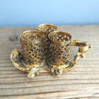 Vintage Ormolu 3 Lipstick Holder Hollywood Regency Filigree Stylebuilt Ny