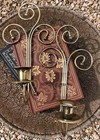 Set Of Two Vintage Home Interiors Brass Wall Sconces 11 