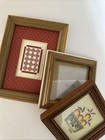 Vintage Lot Of 3 Small Mini Wood Picture Frames Jean Henry Theorem Painting