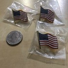 Lot Of 3 Usa American Flag Patriotic Pins Pinbacks  37334