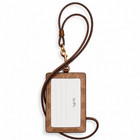Coach Id Lanyard Signature Canvas Tan Brown Card Holder Cz285 Nwt