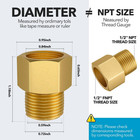 3pcs Brass Pipe Fitting  1 2  Female X 1 2  Male Npt Thread Brass Hex  Adaptor 1