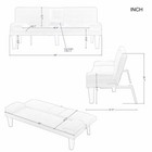 Convertible Futon Sofa Bed Velvet Upholstery Adjustable Backrest Cup Holders New