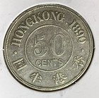 1890 Hong Kong 50 Cents Queen Victoria  Xf