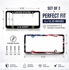 Set Of 2 Personalized Car License Plate Frame United States Army - Black    