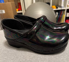 Women s Dansko Clogs 40 Professional Nursing Shoes Slip On Iridescent Rainbow