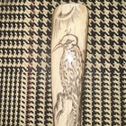 Scrimshaw Faux Resin Walrus Tusk Hand Carved Bird Design  Vintage Rare