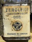 Vintage Rare Metal Zerolene Square Bbb Transmission Oil Can W  Bear Graphic Gas