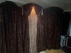Vtg Funeral Velvet Casket Back Drop Coffin Free Stand Drape Case Lighted Horror