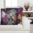 Set Of 2 Pc 24  Pillow Cover Sequin Bead Living Room Decor Car Sofa Cushion Case