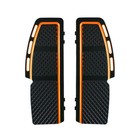 Black Orange Diamond Cut Rider Floorboards For Harley Touring Electra Glide Flht